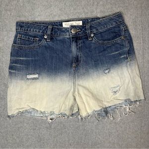 Miss Me Shorts Denim Blue Ombré Cut Offs 3” Inseam High Rise Girlfriend Size 27